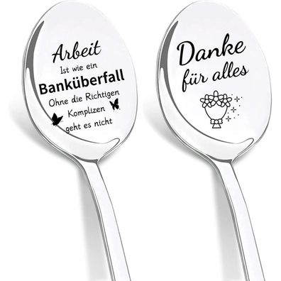 Dikariya 2er Kaffeelöffel mit Gravur "Alles Gute für deinen neuen Job"