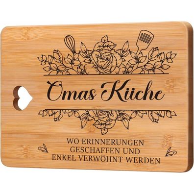 Apjielop Oma Geschenk, Bambus Schneidebrett mit Tragegriff, Geschenk für Omas