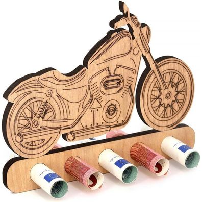 Giftota Originelles Motorrad Holz Geschenk für Geburtstag, Geldgeschenk für