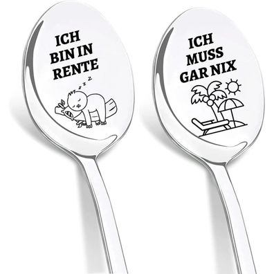Dikariya Ruhestand Geschenke für Männer & Frauen: Kaffeelöffel mit Gravur "ICH