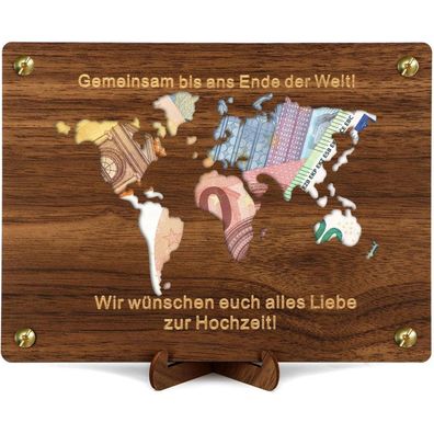 Giftota Geldgeschenk Hochzeit Weltkarte, Hochzeitsgeschenke für Brautpaar