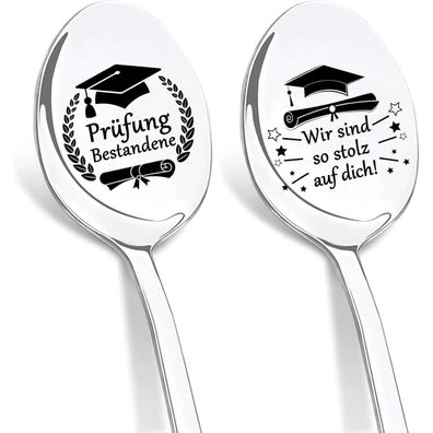 Dikarya 2er Kaffeelöffel mit Gravur "Du Schaffst Das" - Perfektes Geschenk zur