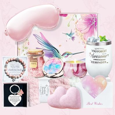 TwoduYoo Personalisierter Trinkbecher mit Wellness-Geschenkset für Frauen