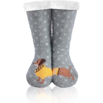 Wotence Damen Wollsocken, weiche warme Wintersocken mit niedlichem Hundemotiv