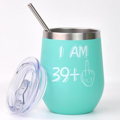 Bokalaka 40. Geburtstag Edelstahl Weinbecher 350ml - Kreatives Geschenk für
