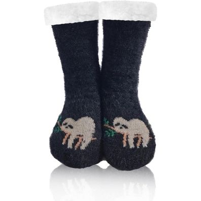 Wotence Damen Wollsocken Slipper Socken mit Anti-Rutsch Sohle, Einheitsgröße