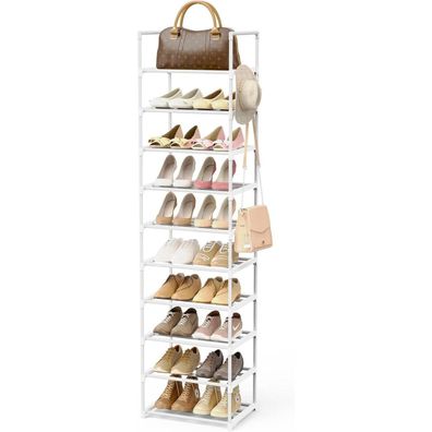 Vicye Schuhregal 10 Ebenen, Offener Metall Schuhschrank Schmal und Hoch