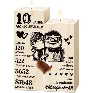 Vetbuosa Kerzenständer aus Holz für 10. Hochzeitstag - Romantische