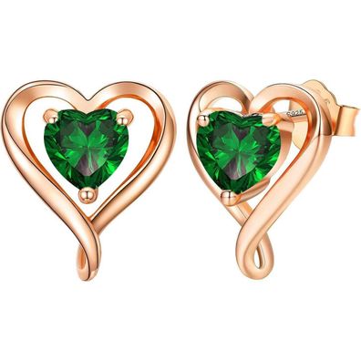 LAVUMO Ohrringe Silber 925 Rosegold Gold Damen Ohrstecker Set, Geschenke für