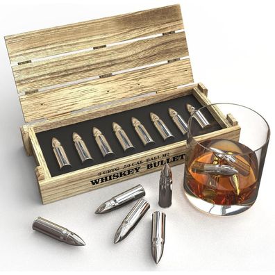 Saicoos Bullet Eiswürfel aus Edelstahl - Wiederverwendbare Whisky Steine im