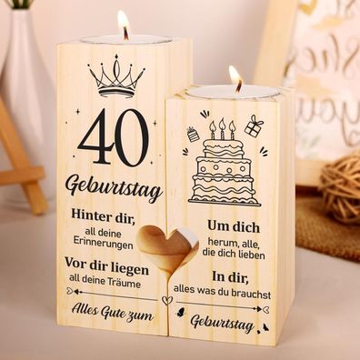 40 Geburtstag Kerzenständer - Personalisierte Geschenkidee 1985 für Frauen