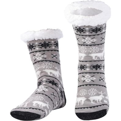 Wotence Herren Warme Dicke Wintersocken mit Anti-Rutsch-Sohle, Flauschig Thermo