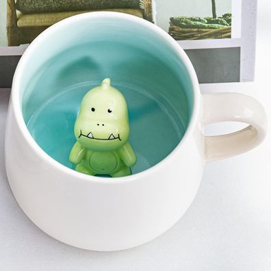 Arawat 3D Dino Tasse Keramik 350ml - Süßer Dinosaurier Becher als Geschenk für