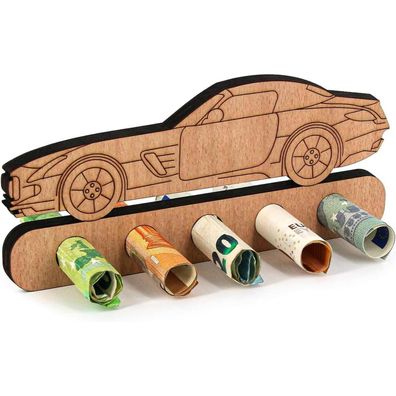 Giftota Geldgeschenk aus Holz im Sportwagen-Design - Originelle Geschenkidee