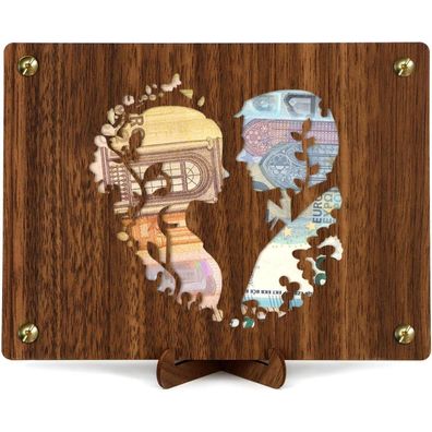 Giftota Holz-Hochzeitspaar Geldgeschenk für Brautpaar - Originelle