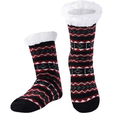 Wotence Herren Warme Dicke Wintersocken mit Anti-Rutsch-Sohle, Flauschig Thermo