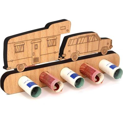 Giftota Originelles Holz Geldgeschenk für Camper, Wohnmobil & Wohnwagen