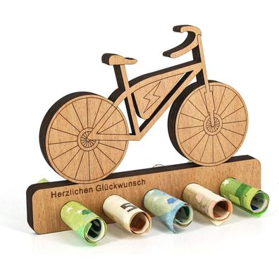 Giftota E-Bike Geldgeschenk aus Holz - Originelle Geschenkidee für Radfahrer