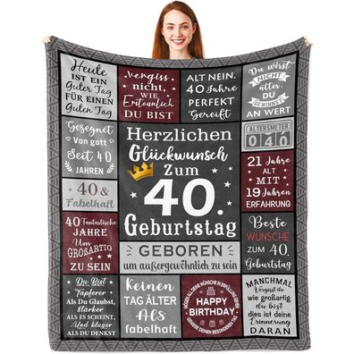 Parcae Decke 150x130CM - Lustiges Geschenk zum 40. Geburtstag für Männer