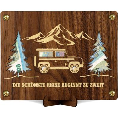 Giftota Geldgeschenk Hochzeit aus Holz mit Hochzeitskarte, Dekoration für