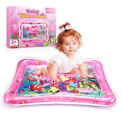 Dusor Wassermatte Baby Spielzeug Rosa - Aufblasbare Bauchzeit Matte für Babys