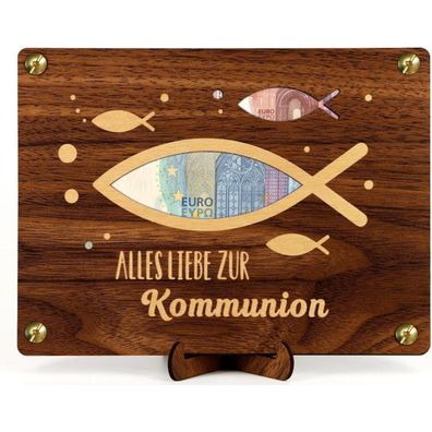 Giftota Kommunion Geldgeschenk aus Holz für Mädchen & Junge, Deko & Verpackung