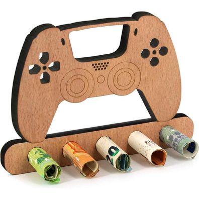 Giftota Geldgeschenk aus Holz im Controller-Design für PS4, PS5, Xbox