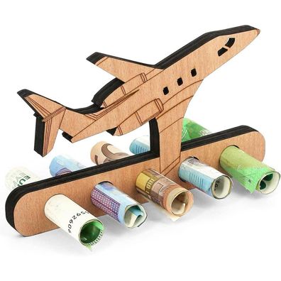 Giftota Originelles Geldgeschenk aus Holz im Flugzeug-Design für Geburtstag