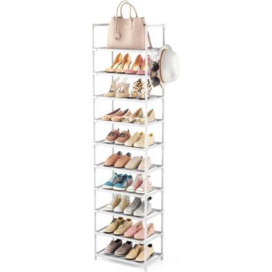 Vicye Schuhregal mit 10 Ebenen, schmaler Schuh-Organizer für bis zu 25 Paar