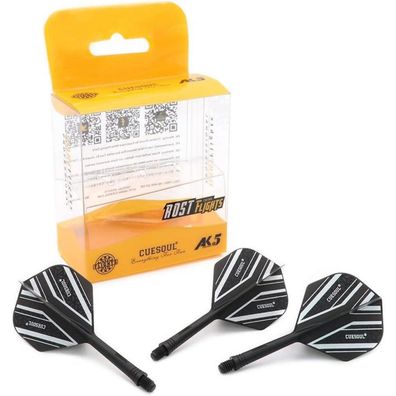 Cuesoul ROST Integrierte Dartschäfte & Flights, Schwarz, Größe M, 3er-Set