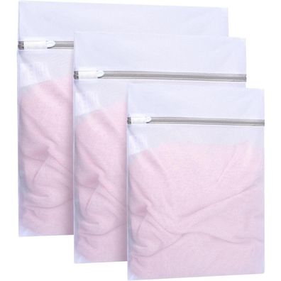 BAGAIL Mesh Wäschesäcke für Waschmaschine, 3er Set (1x L, 1x M, 1x S) - Weißes