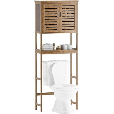 SMIBUY Bambus Bad Lagerung Regal über die Toilette, freistehend mit 3