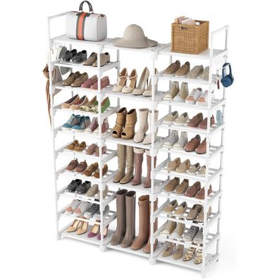 Vicye Schuhregal 10 Ebenen, Metall Schuhaufbewahrung für 54-62 Paar Schuhe