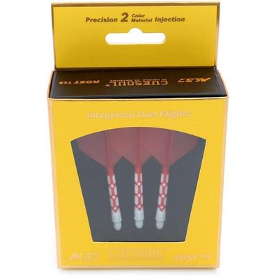 Cuesoul ROST T19 Integrierter Dartschaft und Flights, Big Wing Shape, Rot/Weiß