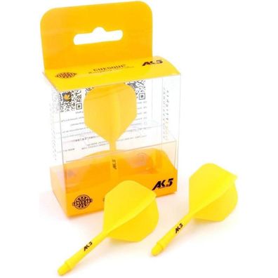 Cuesoul ROST Integrierte Dartschäfte und Flights, Gelb, Standard M, 3er-Set
