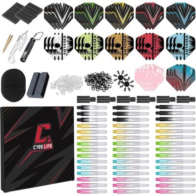 CyeeLife 180tlg Dart Zubehör Set - Professionelles Dartzubehör mit Flights