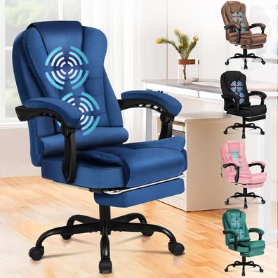 Alfordson Ergonomischer Bürostuhl mit Massagefunktion, Fußstütze, 150° Neigung