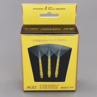 Cuesoul ROST T19 Integrierter Dartschaft & Flights, Big Wing Shape, Eis/Gelb