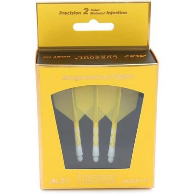 Cuesoul ROST T19 Integrierter Dartschaft & Flights, Big Wing Shape, Gelb/Weiß, M