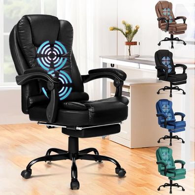 Alfordson Ergonomischer Bürostuhl mit Massagefunktion, Fußstütze und 150°