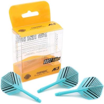 Cuesoul ROST Integrierte Dartschäfte & Flights, Blau, Größe M, 3er-Set