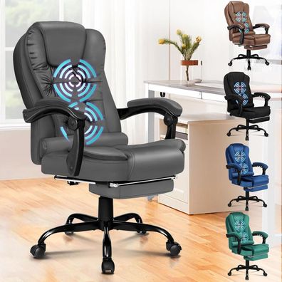 Alfordson Ergonomischer Bürostuhl mit Massage, Fußstütze, 150° Neigung