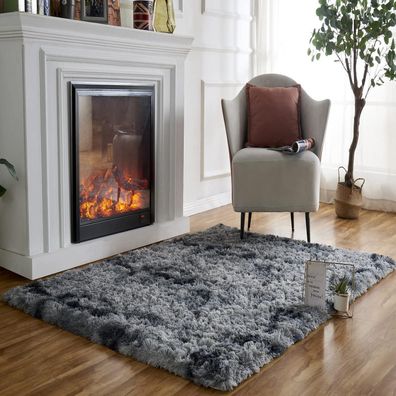 Obundi Teppich Schlafzimmer, Flauschig Weiche Anti-Rutsch Hochflor Teppich