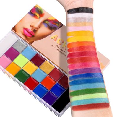 ACWOO Face & Bodypainting Farben Set, 20 Farben für Theaterschminke