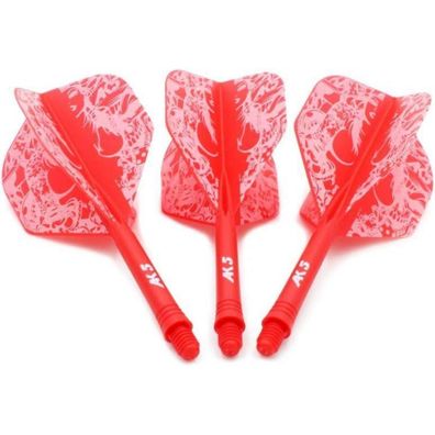 Cuesoul ROST Personalisierte integrierte Dartschäfte und Flights, Rot, S/M/L
