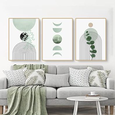 Martin Kench 3-teiliges Bohemian Poster Set - Ästhetische Grüne Pflanzenbilder