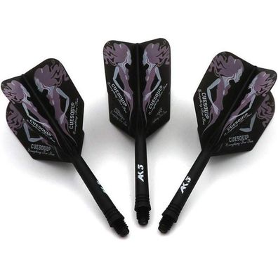 Cuesoul ROST Integrierte Dartschäfte & Flights, Schwarz Schönheit, Größe L