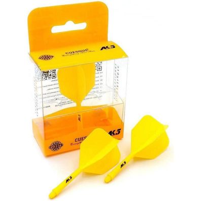 Cuesoul ROST Integrierte Dartschäfte & Flights, 3er-Set, Ganz Gelb, Größe S