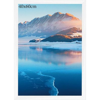 DTXDTech Bilderrahmen 40x60 cm Weiß Holz - Wandmontage für 40x60 Drucke