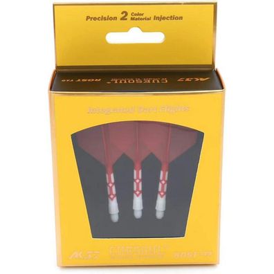 Cuesoul ROST T19 Integrierter Dartschaft & Flights, Big Wing Shape, Rot/Weiss